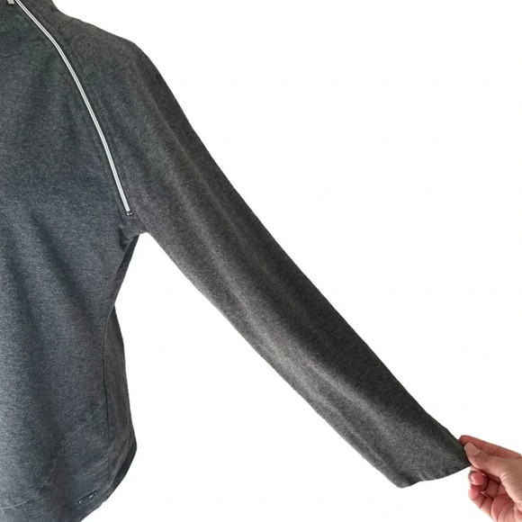 Black Rivet Performance Mock Neck Gray Fleece Sweater Women Size M - Picture 5 of 7